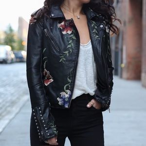 BLANKNYC As You Wish Embroidered Moto Jacket